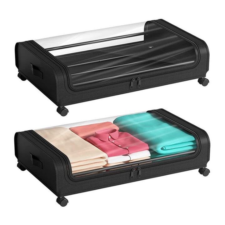 Storage box with wheels and transparent lid Kalsten