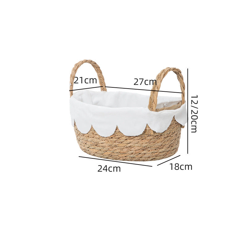 Decorative Woven Storage Basket with Scalloped Edges Kalsten