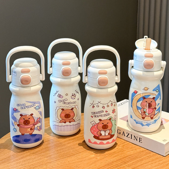 Insulated stainless steel drinking bottle with cute capybara design Kalsten