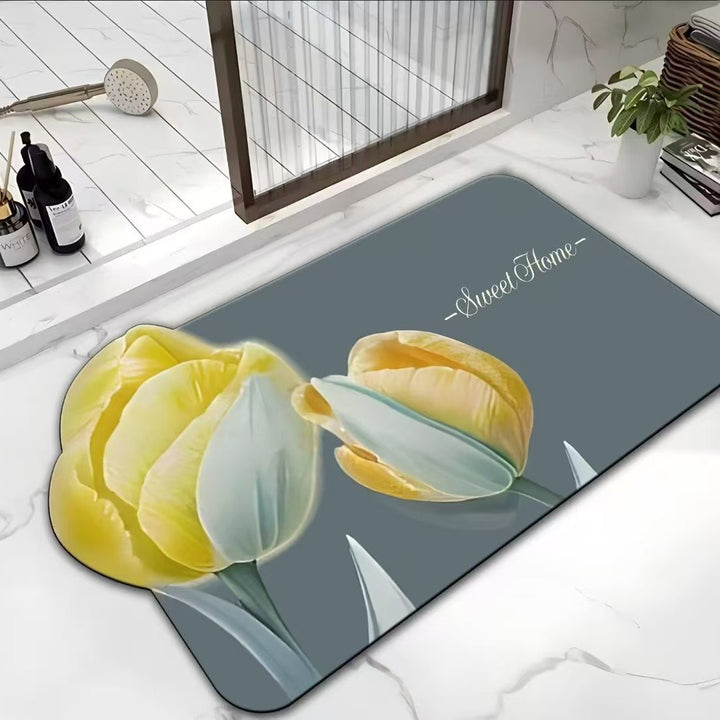Floral Print Bath Mat Kalsten