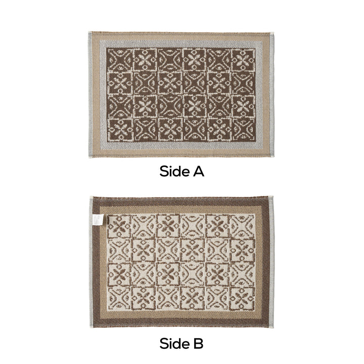 Reversible woven rug runner with ornamental jacquard structure Kalsten