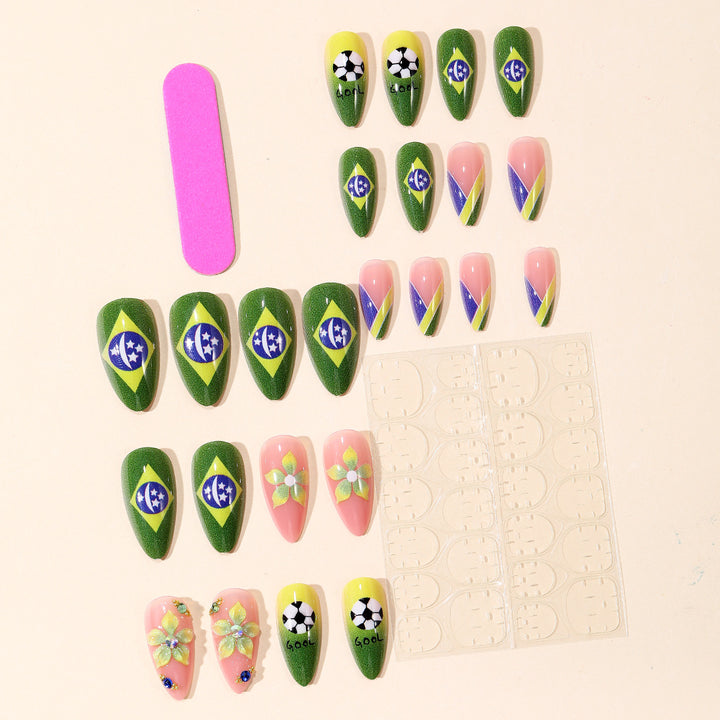 Themed Soccer-Inspired Nail Art Extensions Kalsten