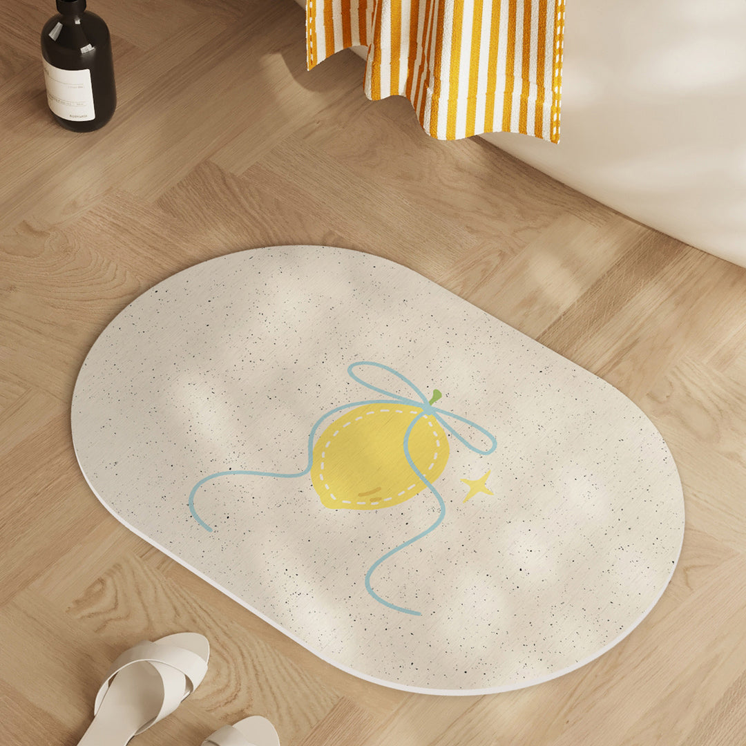 Playful Lemon-Themed Bath Mat Kalsten