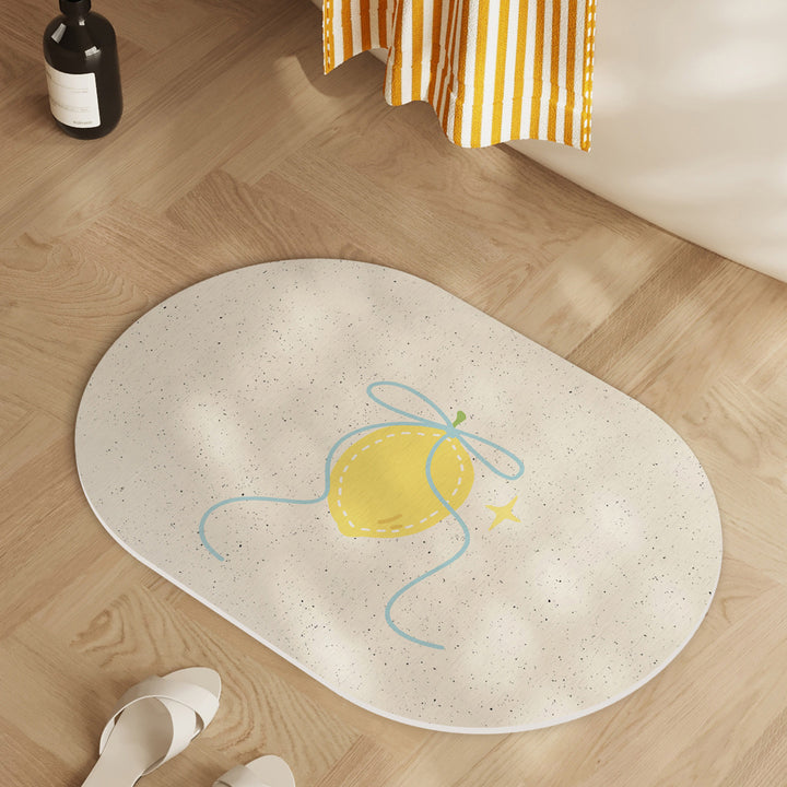 Playful Lemon-Themed Bath Mat Kalsten
