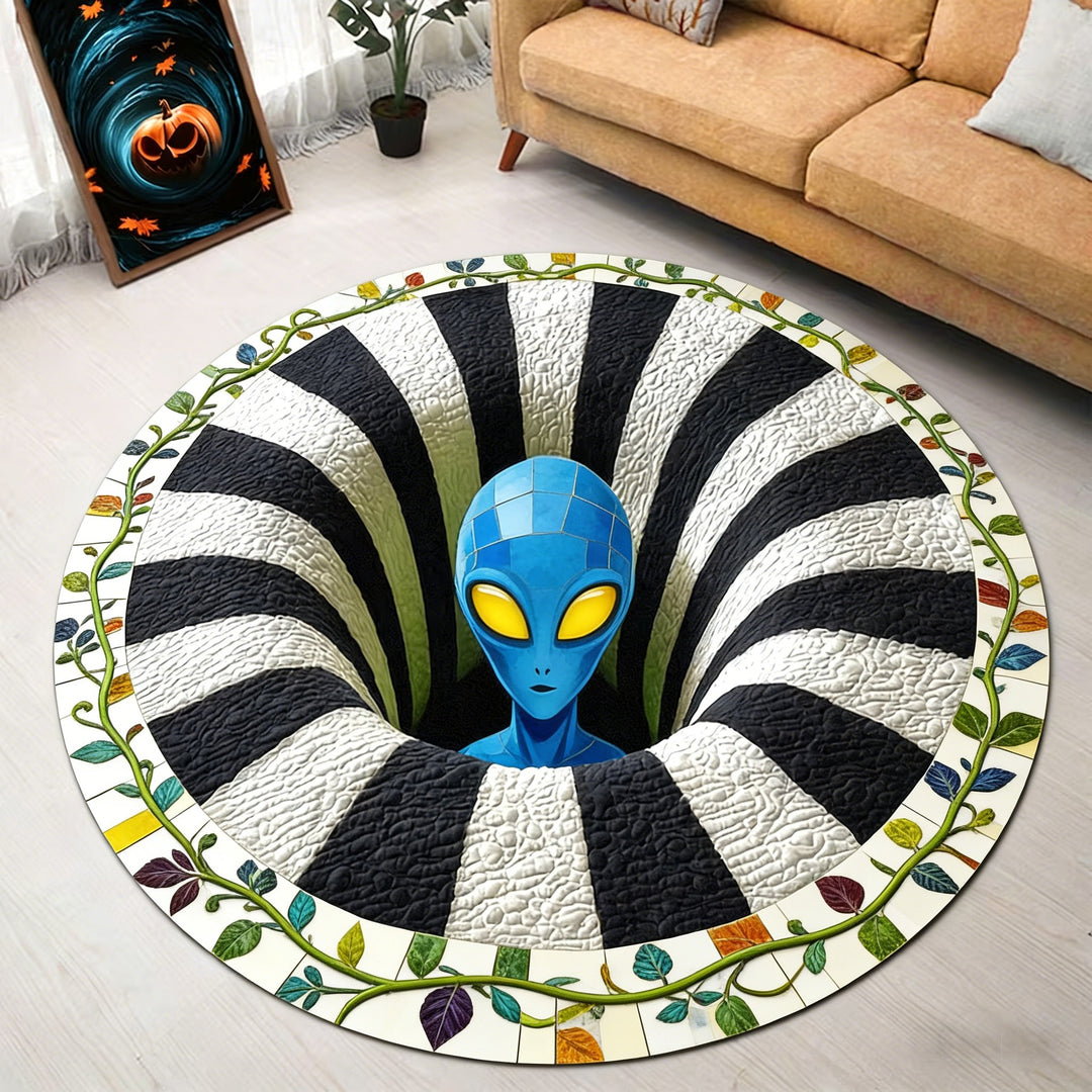 Alien-Themed 3D Illusion Area Rug