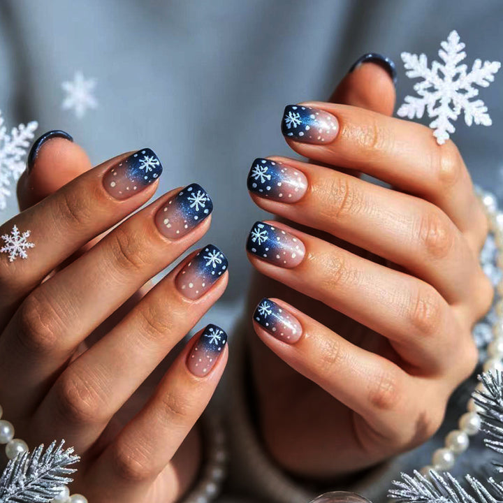 Artificial nails with winter snow crystal design Kalsten