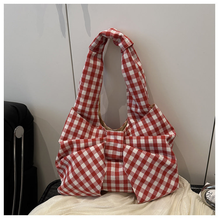 Bow Accent Fabric Tote Bag Kalsten