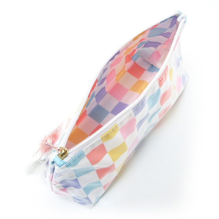 Cosmetic storage bag with water-repellent surface and tassel detail Kalsten