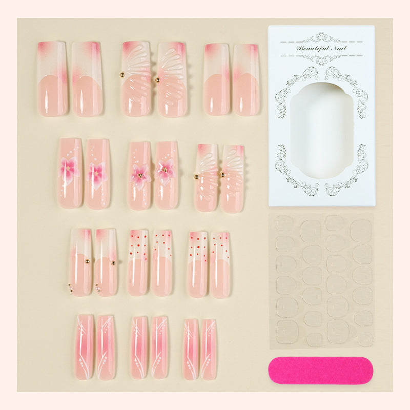 Artistic Press-On Nail Art Kit with Floral Designs kalsten