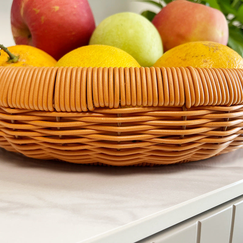 Decorative Round Woven Serving Tray Kalsten