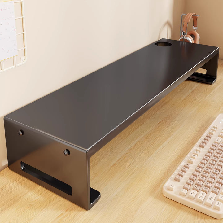 Elevated Monitor Stand with Under-Shelf Storage, Cable Slots and Non-Slip Feet