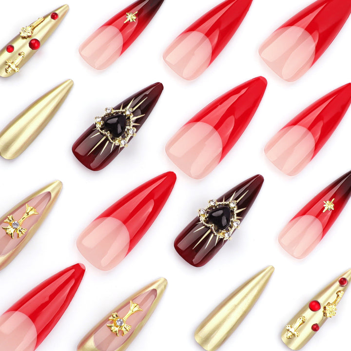 Artful Nail Extensions with Luxurious Decorations Kalsten