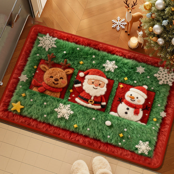 Christmas-Themed Plush Doormat
