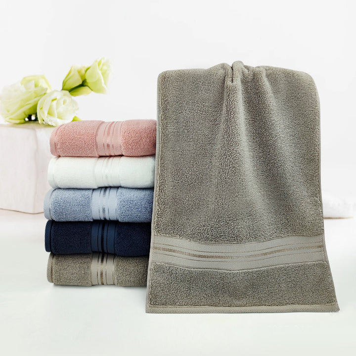 Premium Terry Bath Towel With Elegant Striped Border Kalsten