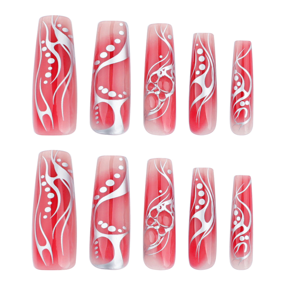 Artful nail extensions with floral and glossy design Kalsten