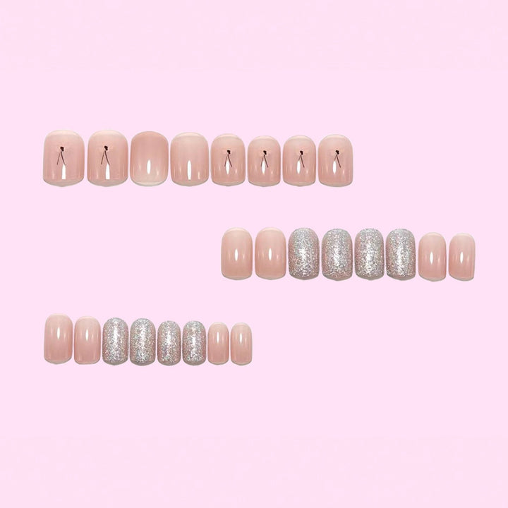 Artificial nails with sparkling accents and floral design Kalsten