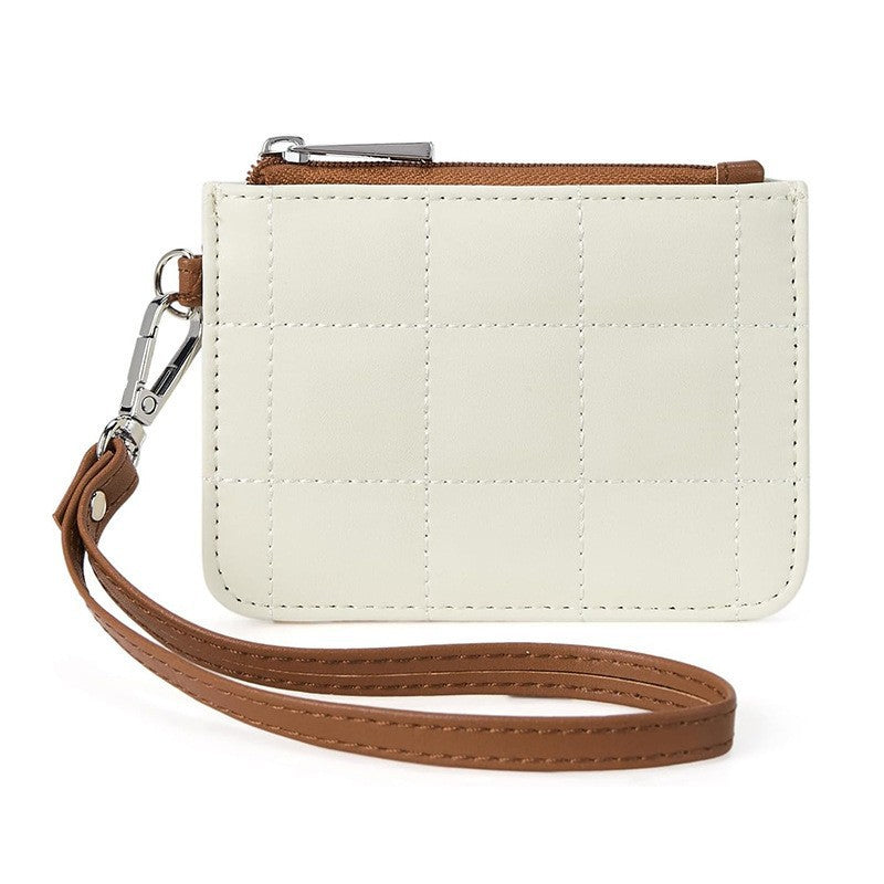 Elegant and Compact Wallet with Zipper and Wrist Strap Kalsten