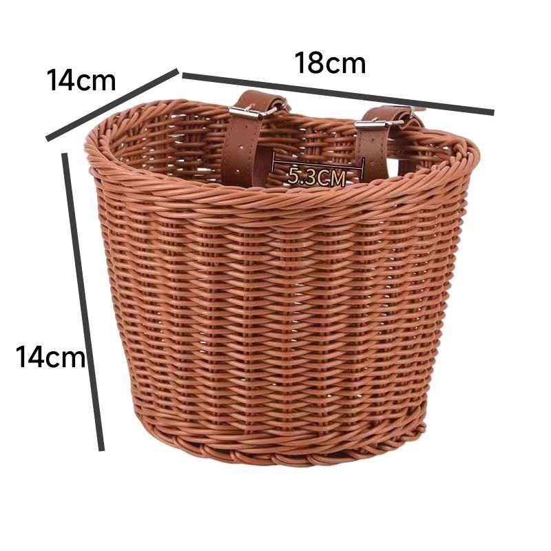 Stylish Woven Storage Basket with Leather Straps Kalsten