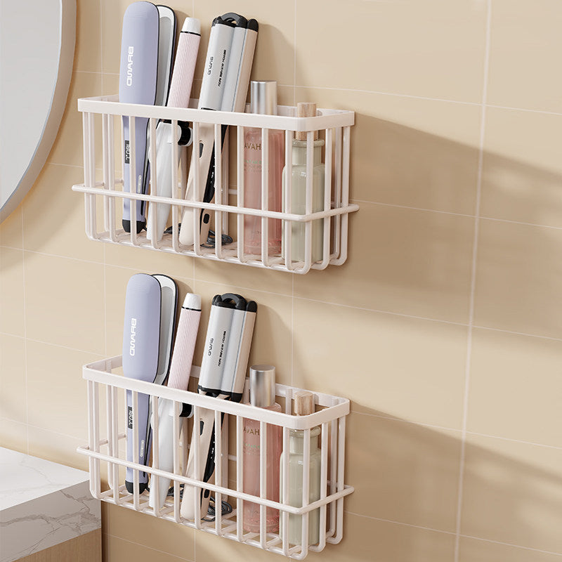 Wall-Mounted Hair Tool Organizer Basket for Flat Irons and Curling Wands