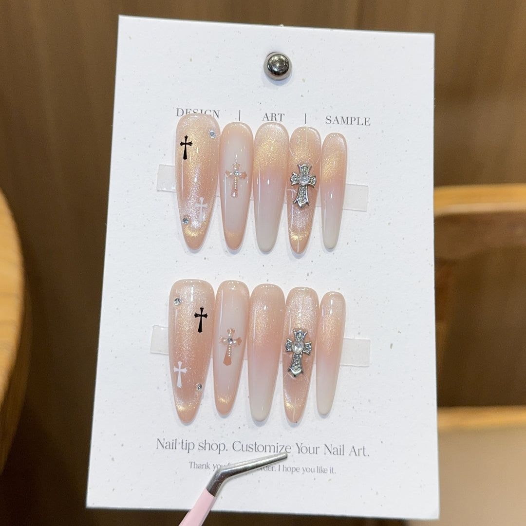 Artificial Nails in Elegant Cross Design Kalsten