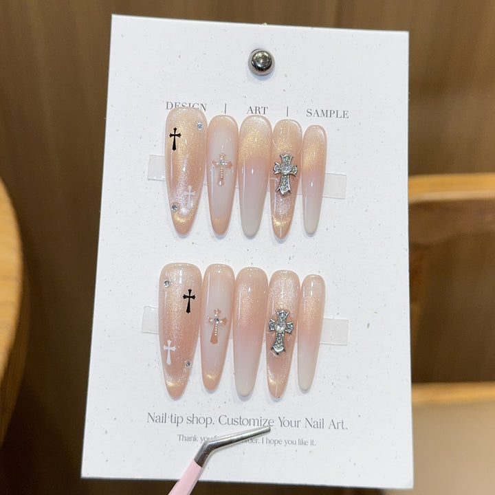 Artificial Nails in Elegant Cross Design Kalsten