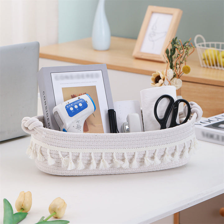 Women Versatile Storage Basket with Tassel Decoration Kalsten