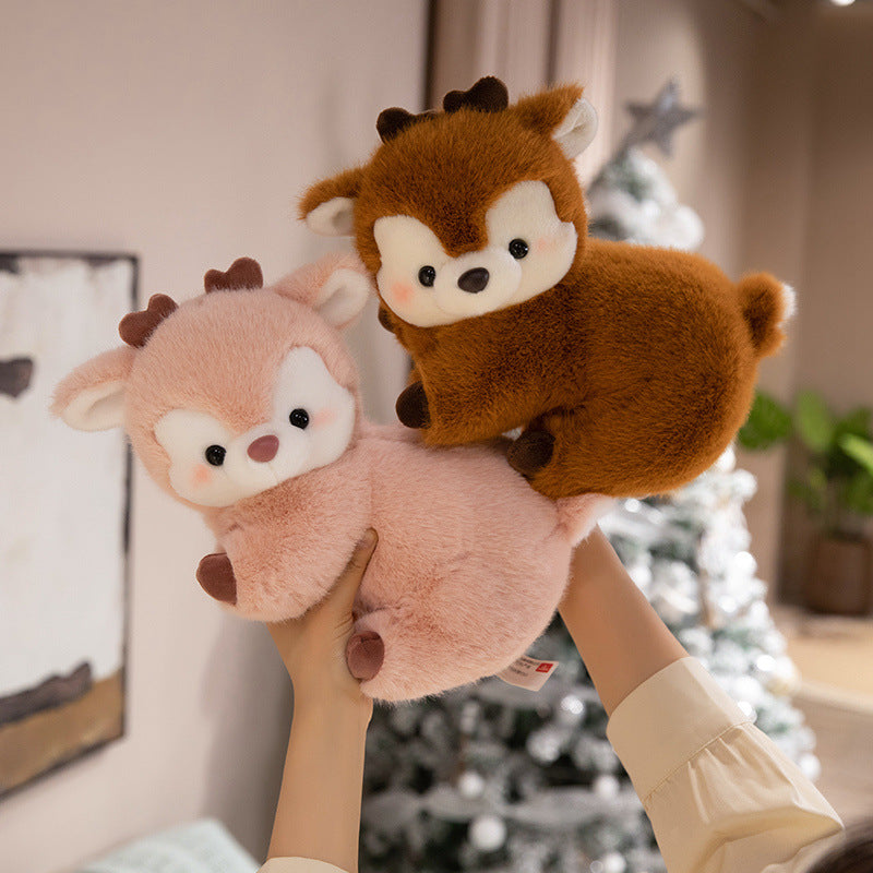 Soft Plush Sitting Deer Stuffed Animal with Ultra-Soft Fur Kalsten