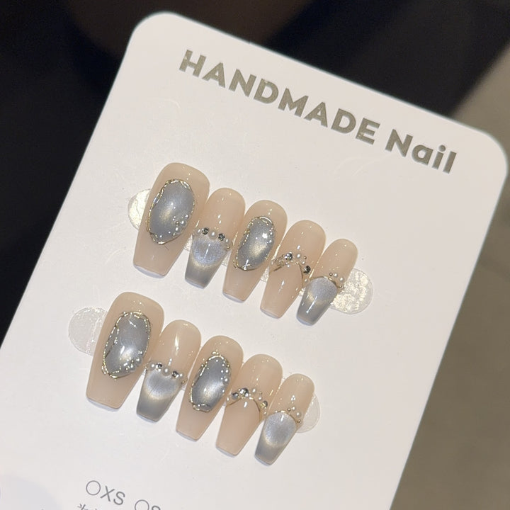 Elegant Nail Tips with Glitter Accents Kalsten