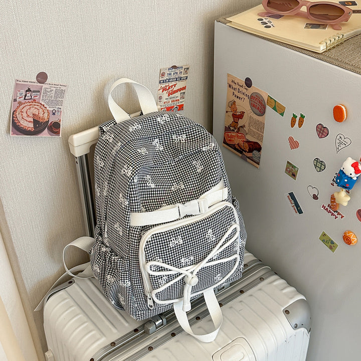Playful Gingham Print Daypack