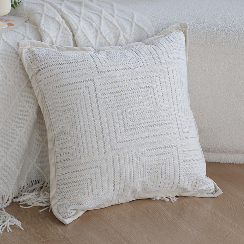 Decorative cushion with structured stripes and soft cotton cover Kalsten