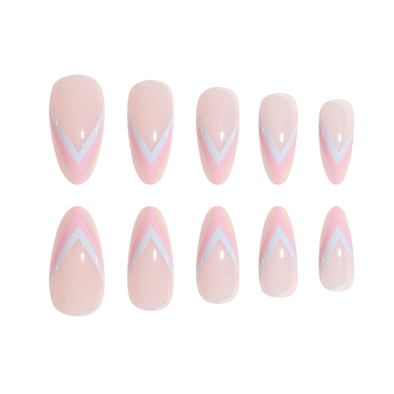 Elegant Geometric Press-On Nail Art Set Kalsten