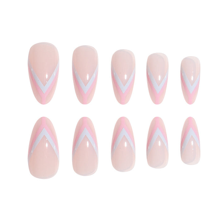 Elegant Geometric Press-On Nail Art Set Kalsten