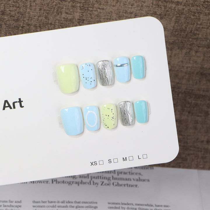 Creative Geometric Press-On Nail Art Kalsten