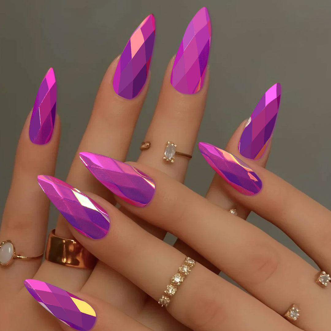 Crystal-Effect Stiletto Nail Art Extensions Kalsten