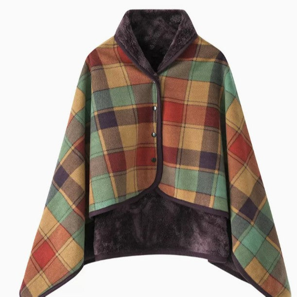 Women Elegant and Comfortable Fleece Poncho Blanket Kalsten