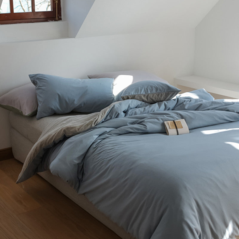 Reversible bedding set made of cotton-linen with skin-friendly, breathable structure