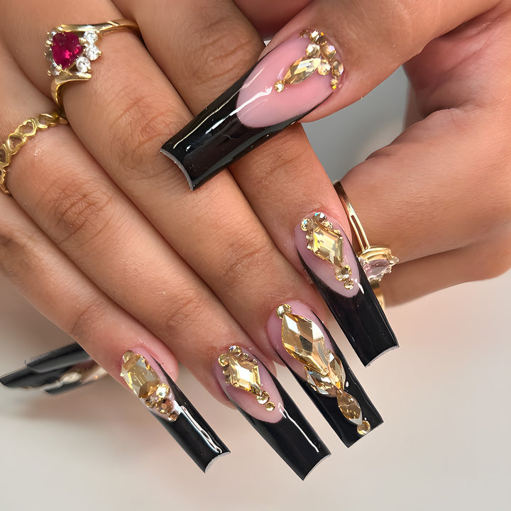 Luxury Rhinestone-Embellished Stiletto Press-On Nails Kalsten