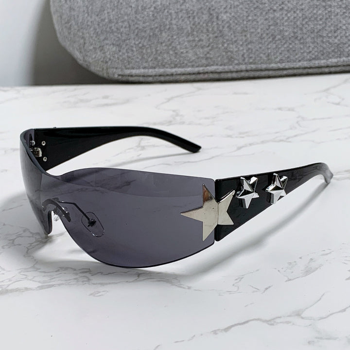 Women's stylish sports sunglasses with half-frame and striking star accents Kalsten