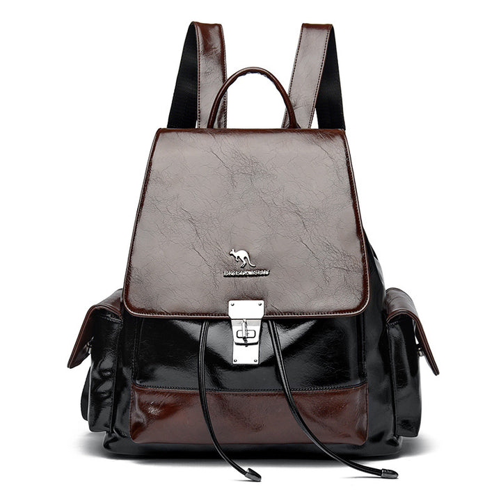 Stylish Multi-Pocket Leather Backpack