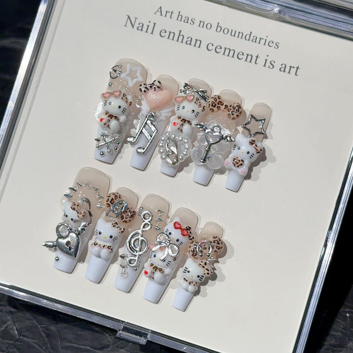 Whimsical Cartoon-Inspired 3D Nail Art Set
