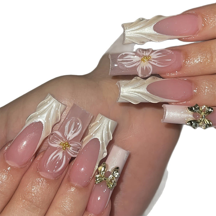 Artificial nail set with floral details Kalsten