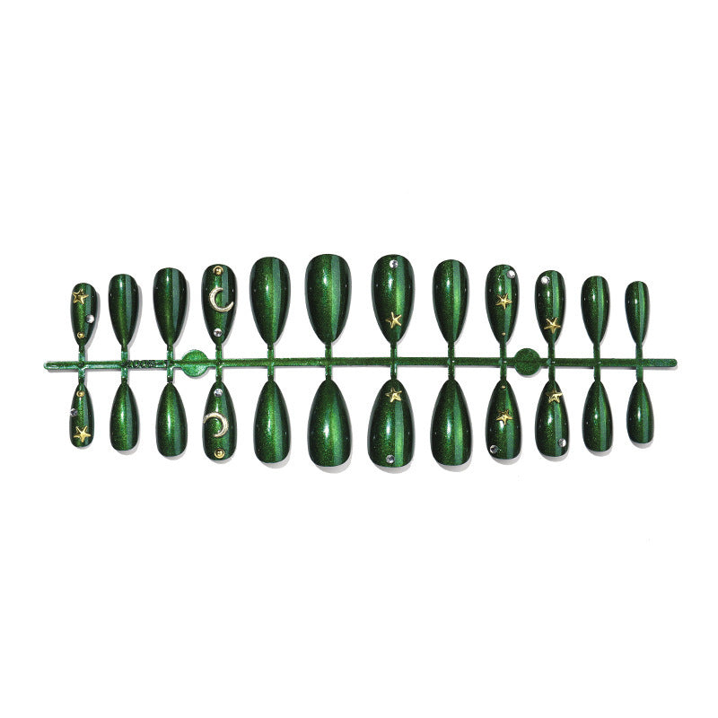 Shiny Artificial Nail Set with Stars and Moons Kalsten