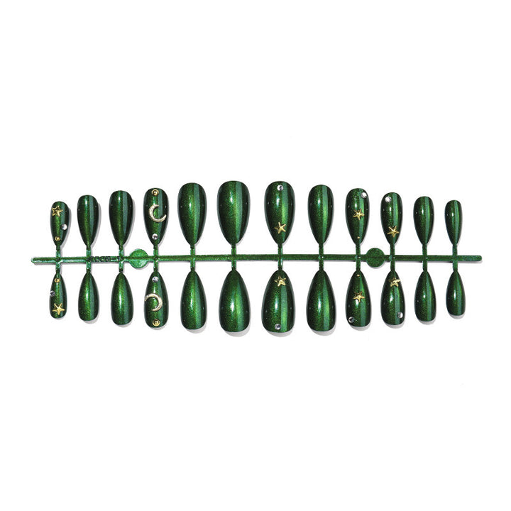 Shiny Artificial Nail Set with Stars and Moons Kalsten