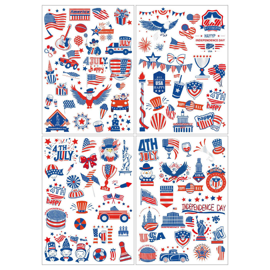 Unisex patriotic sticker set for party decoration and crafts with American motifs Kalsten