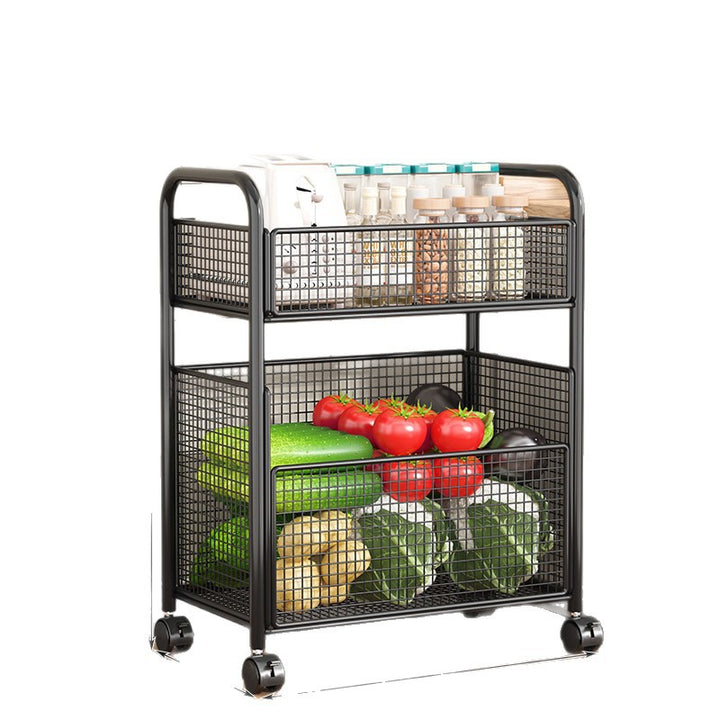 Rolling Kitchen Storage Cart with Mesh Baskets Kalsten