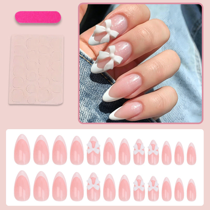 Artificial Nail Set with Playful Bows Kalsten