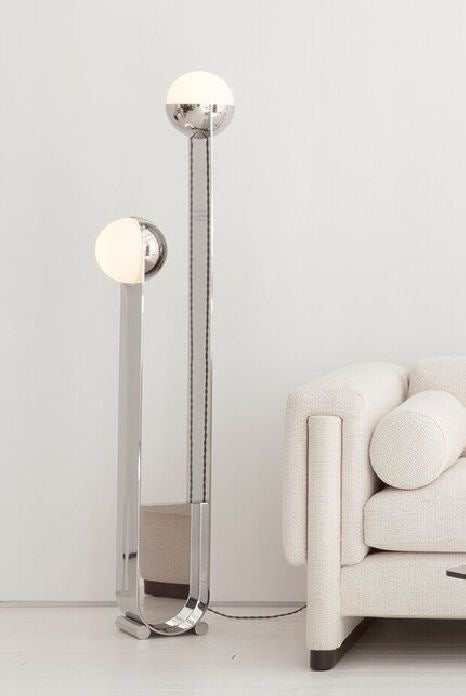 Modern Minimalist Floor Lamp with Dual Globes