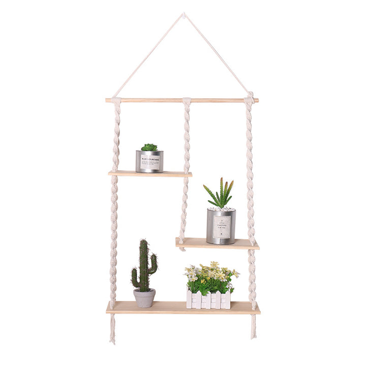 Floating Wooden Plant Shelf