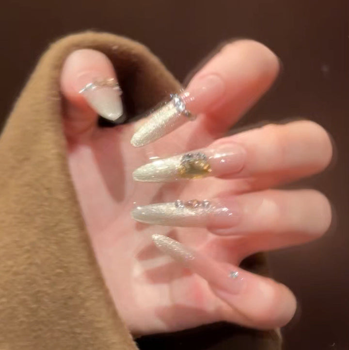 Elegant Glittery Press-On Nail Extensions Kalsten