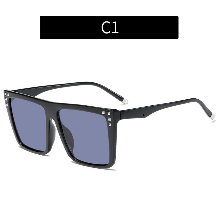 Oversized Geometric Sunglasses with Unique Metal Accents